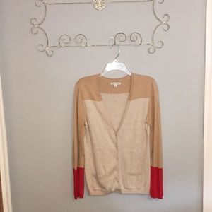 Block beige colored cardigan.
